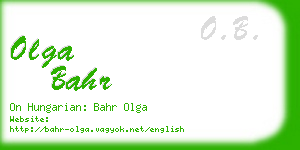 olga bahr business card